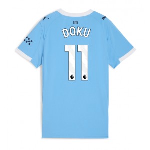 Fotbalové Dres Manchester City Jeremy Doku #11 Dámské Domácí Oblečení 2025-26 Krátký Rukáv